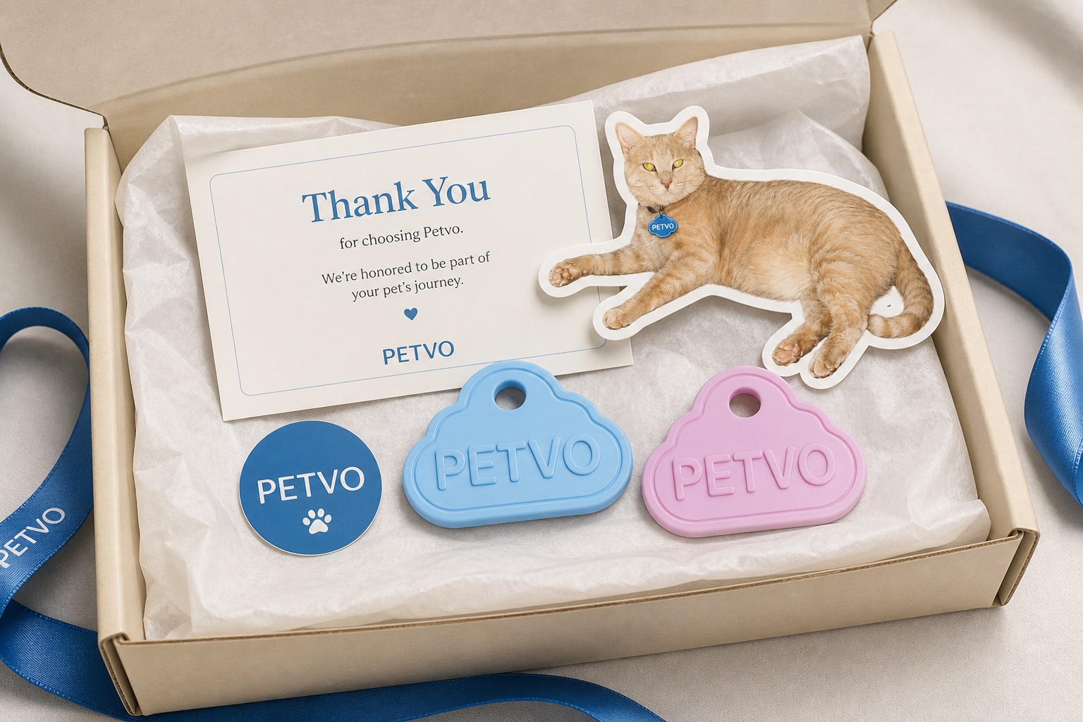 Premium Petvo packaging with sticker and magnet