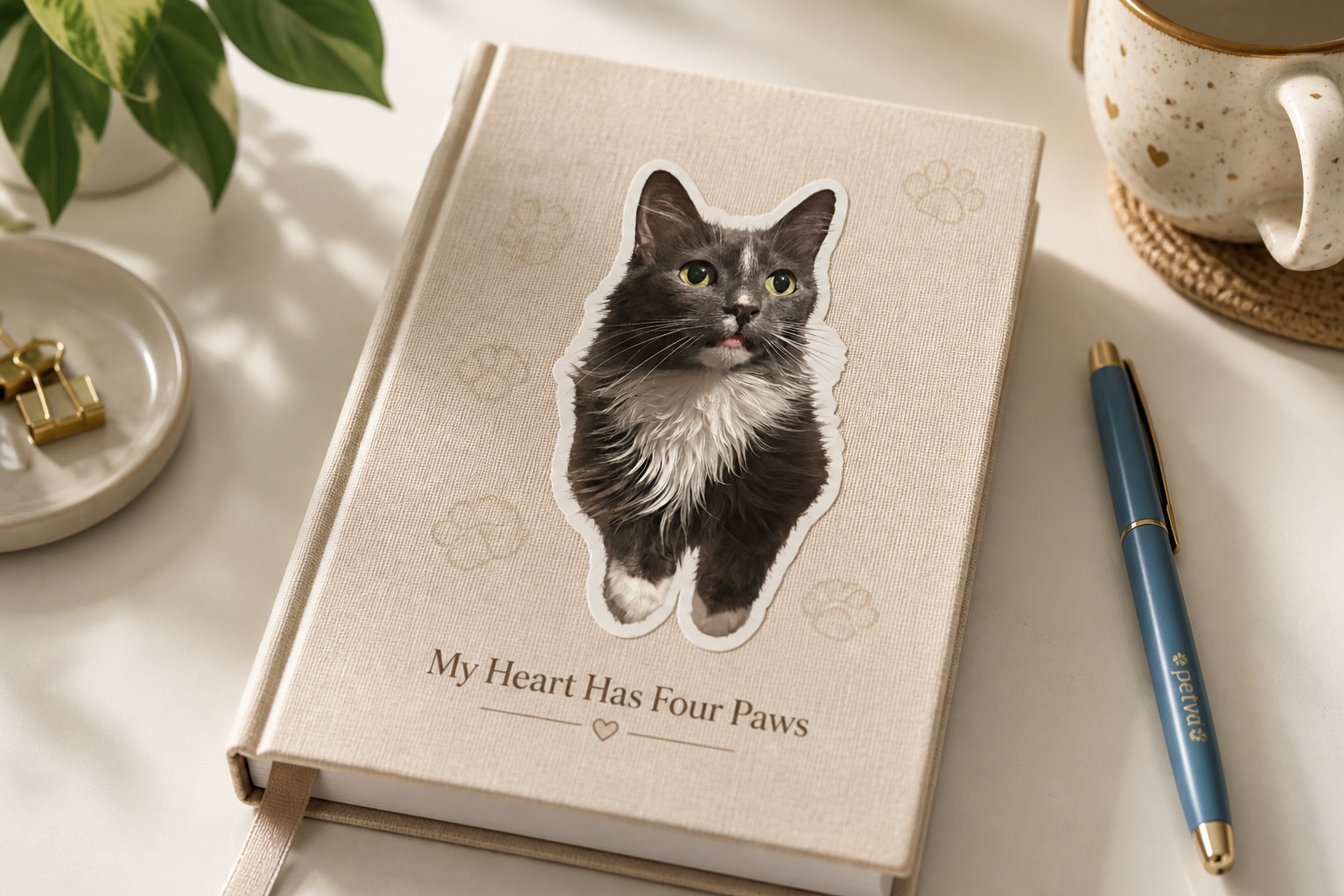 Journal with My Heart Has Four Paws sticker